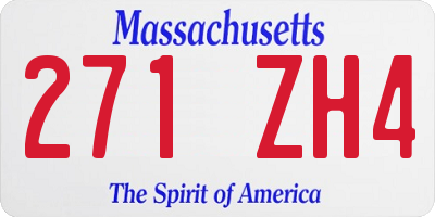 MA license plate 271ZH4