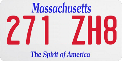 MA license plate 271ZH8