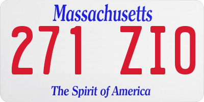 MA license plate 271ZI0