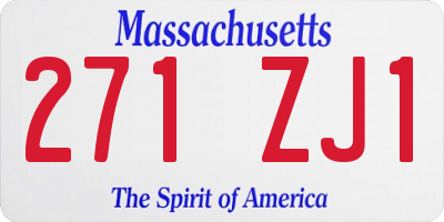 MA license plate 271ZJ1