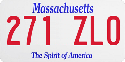 MA license plate 271ZL0