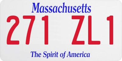 MA license plate 271ZL1