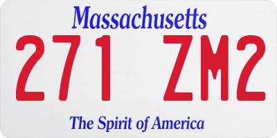 MA license plate 271ZM2