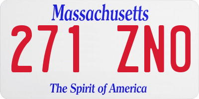 MA license plate 271ZN0