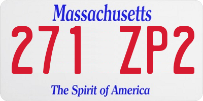 MA license plate 271ZP2