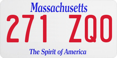 MA license plate 271ZQ0