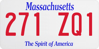 MA license plate 271ZQ1