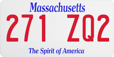 MA license plate 271ZQ2