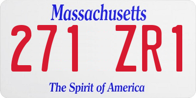 MA license plate 271ZR1