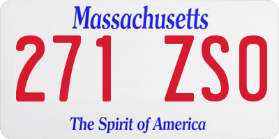 MA license plate 271ZS0