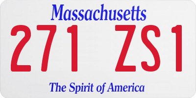 MA license plate 271ZS1