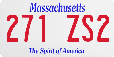 MA license plate 271ZS2