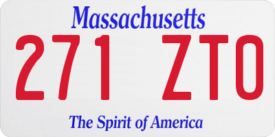 MA license plate 271ZT0