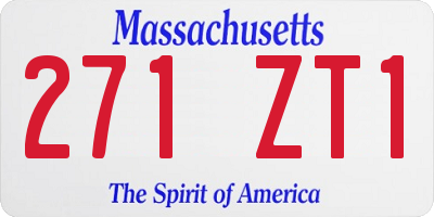 MA license plate 271ZT1