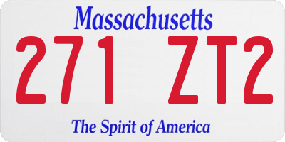 MA license plate 271ZT2