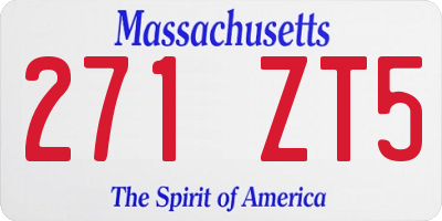 MA license plate 271ZT5