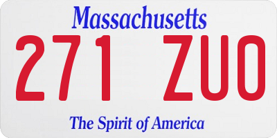 MA license plate 271ZU0