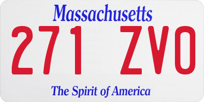 MA license plate 271ZV0