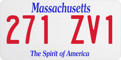 MA license plate 271ZV1