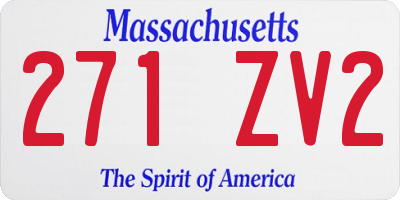 MA license plate 271ZV2