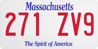 MA license plate 271ZV9