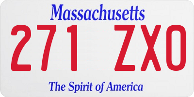 MA license plate 271ZX0