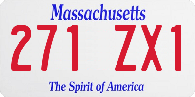 MA license plate 271ZX1