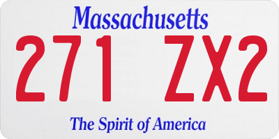 MA license plate 271ZX2