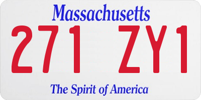 MA license plate 271ZY1