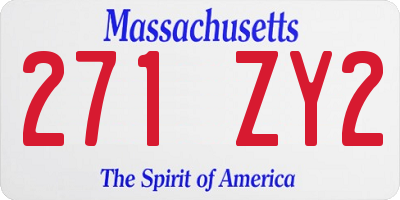 MA license plate 271ZY2