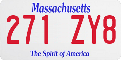 MA license plate 271ZY8