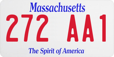 MA license plate 272AA1