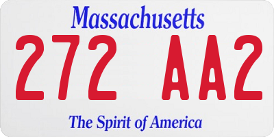 MA license plate 272AA2