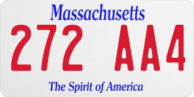 MA license plate 272AA4