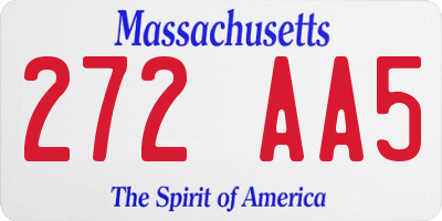 MA license plate 272AA5