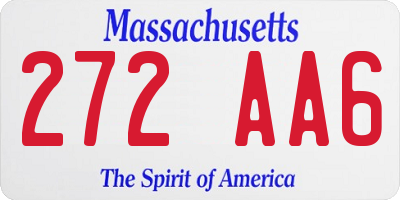 MA license plate 272AA6