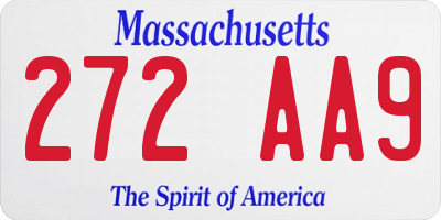 MA license plate 272AA9