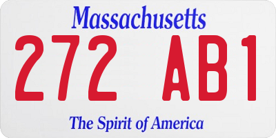 MA license plate 272AB1