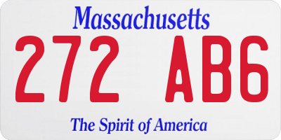 MA license plate 272AB6