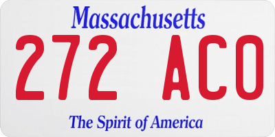 MA license plate 272AC0