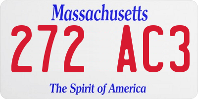 MA license plate 272AC3
