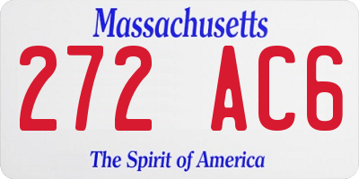 MA license plate 272AC6