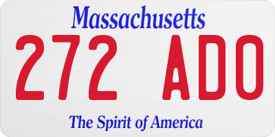 MA license plate 272AD0