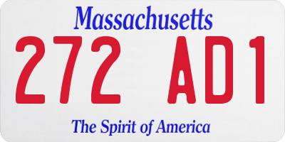 MA license plate 272AD1