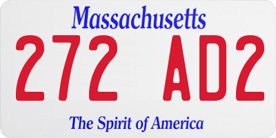 MA license plate 272AD2
