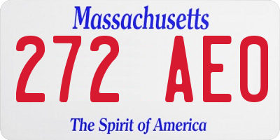 MA license plate 272AE0