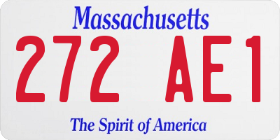 MA license plate 272AE1