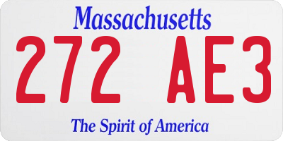 MA license plate 272AE3