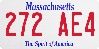 MA license plate 272AE4