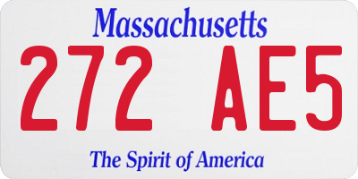 MA license plate 272AE5